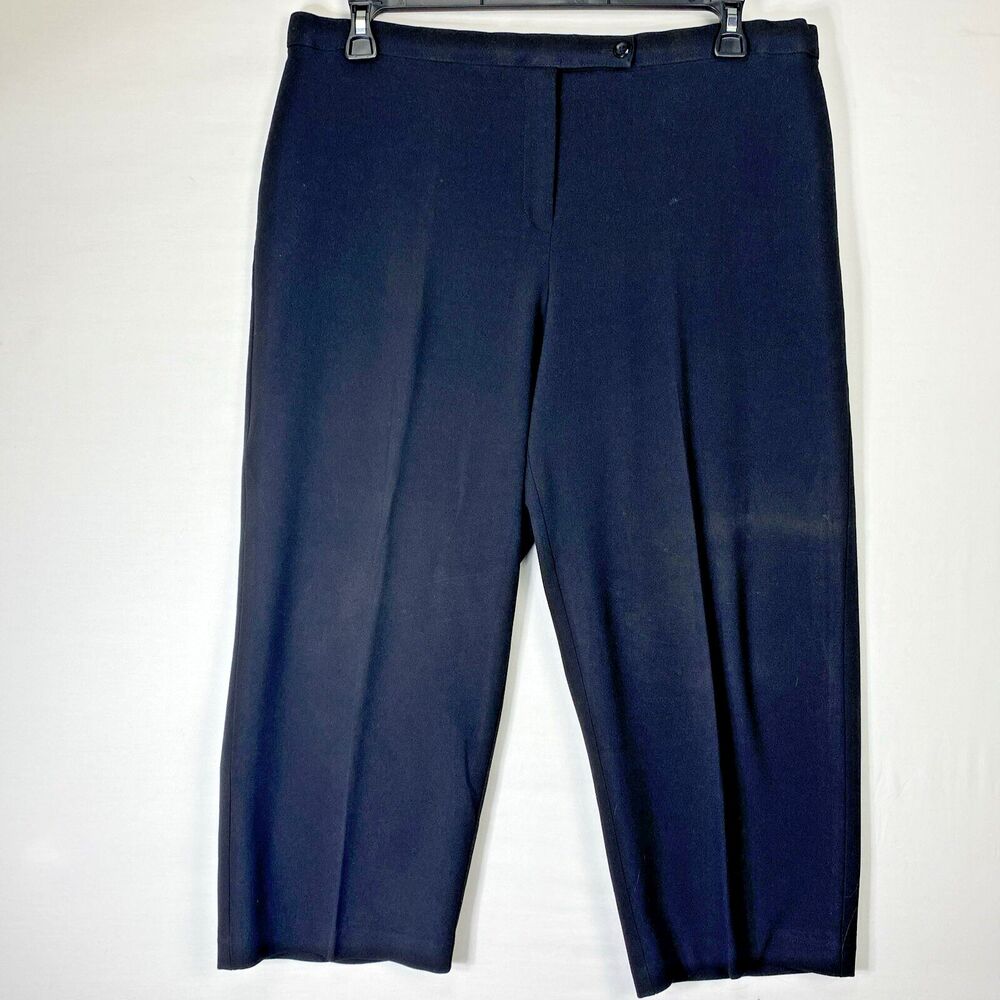 Briggs New York Womens Pants Size 16 Black Flat Front Career Basic